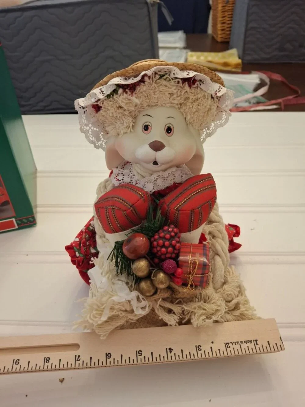 VTG House of Lloyd Flossie Christmas Bunny Rabbit Doll w Box Around World